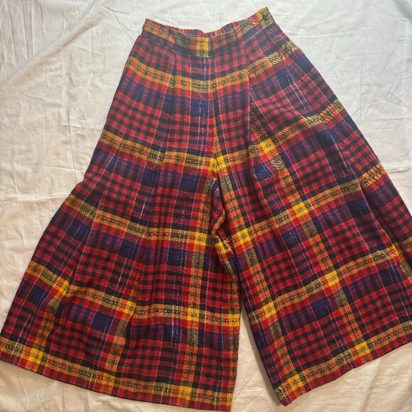 American Vintage Pants - American Vintage Tan Jay Plaid Gaucho Pants, Size 6